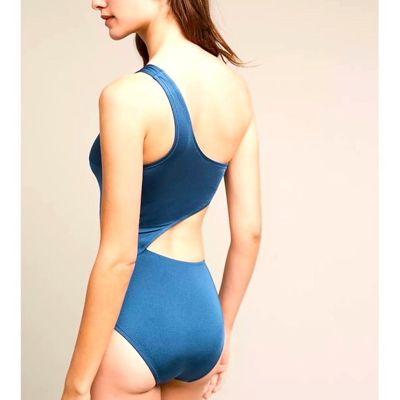 Anthropologie Solid & Striped 
The Claudia One Piece Cut Out Swimsuit Blue S - Picture 10 of 13